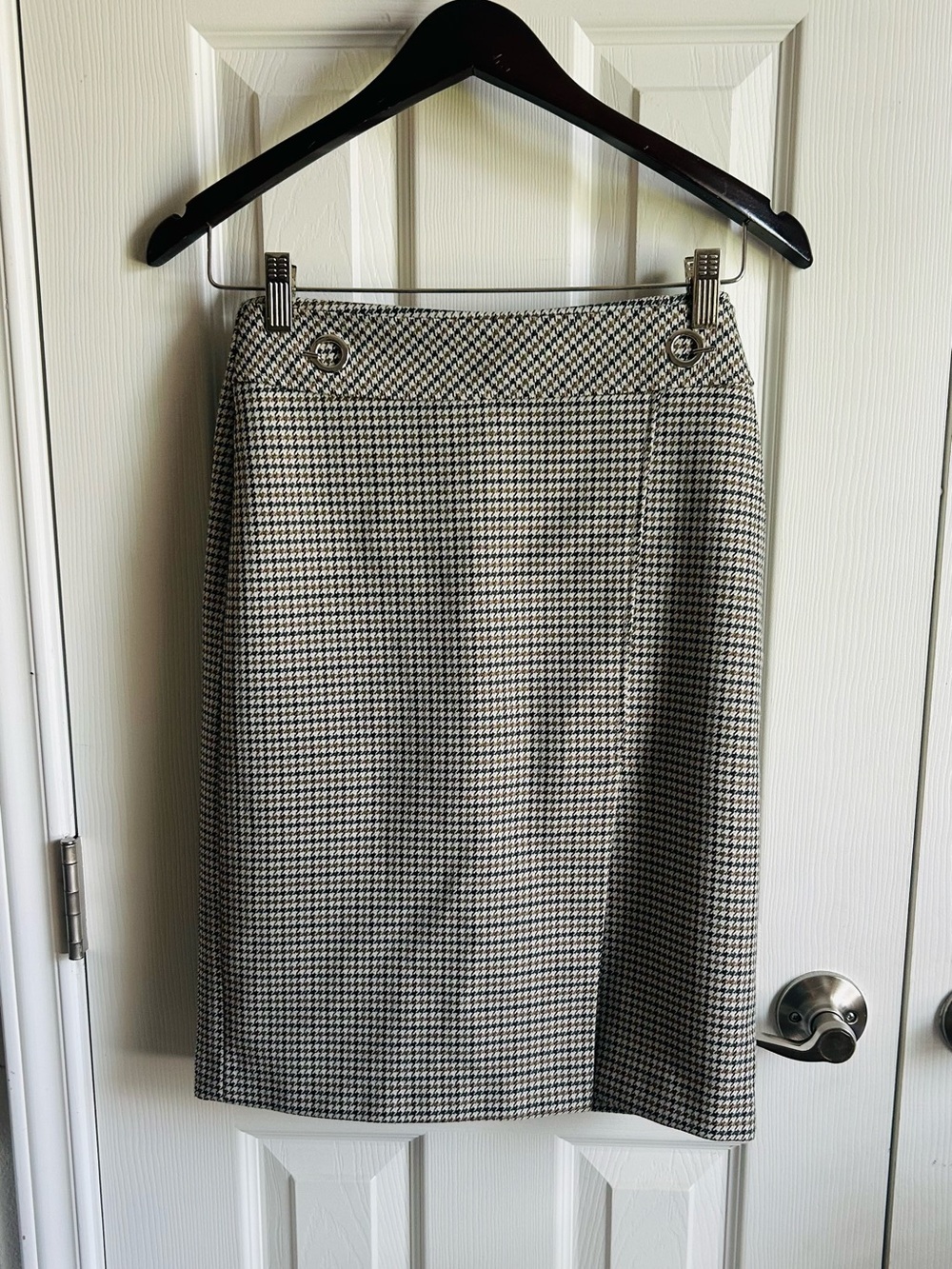 H&M houndstooth midi pencil skirt